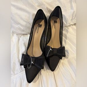 Browns Black Bow Mesh Pointed-Toe Heels | Size 9M